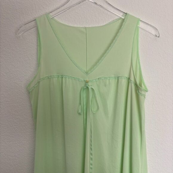Vintage Womens Night Gown & Robe Set M Light Green Maxi Cottagecore St Patricks - Picture 4 of 15